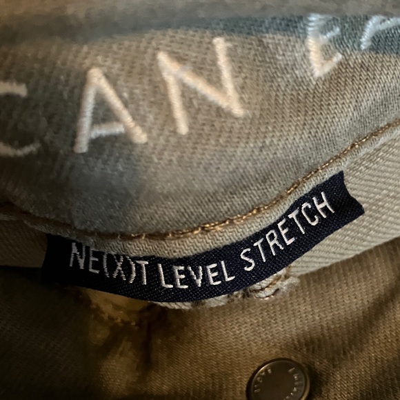 American Eagle O Nxt Level Stretch HR Skinny Utility Jeans Army Green, Size 4 - Picture 8 of 11